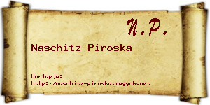 Naschitz Piroska névjegykártya